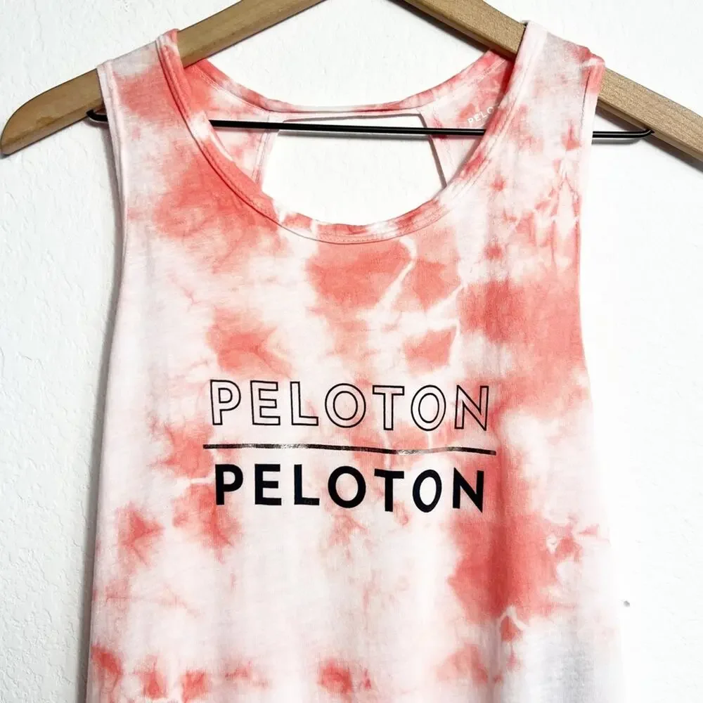 Peloton Flow Double Twist Back Tank Size Medium Brand New Pink Red White New